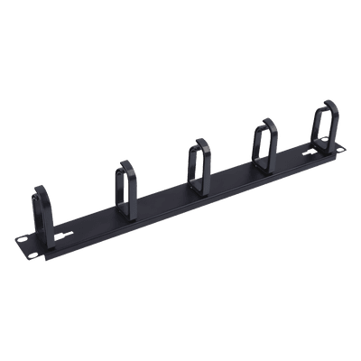 Organizador de Cables / 5 Anillos Removibles / 1U / 19" / Montaje Vertical u Horizontal / Acero con Ganchos ABS / Espaciado 4"