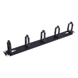 Organizador de Cables / 5 Anillos Removibles / 1U / 19" / Montaje Vertical u Horizontal / Acero con Ganchos ABS / Espaciado 4"