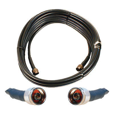 Jumper Coaxial de 50 Ohm con Cable Wilson-400 | Conector N Macho en los Extremos | 15.24 Metros (50 Pies) de Longitud.