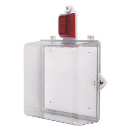 Gabinete Mediano / Policarbonato Transparente UV / Sirena-Estrobo 32 Tonos / Cerradura Thumb Lock / UL Type 4X / 309x360x163 mm / 12.2x14.2x6.4 in