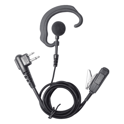 Micrófono de Solapa con Audífono / Cable Kevlar Trenzado / PTT Integrado / Gancho Ergonómico / Compatibilidad 20+ Radios Motorola