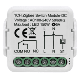 ZigBee Modulo switch relevador salida de Contacto Seco /  100-240V / 5A / 150W LED 