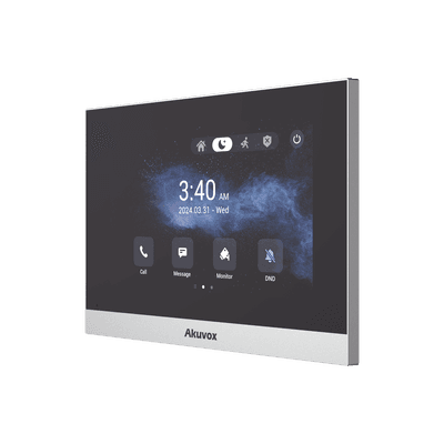 Monitor ANDROID / Soporta APP Android / Pantalla Touch Screen LCD 7" / WiFi / Punto WIFI / Bluetooth / PoE / SIP / 8 Entradas de Alarma / 1 Salida de Relé / Comunicación con App de Familiares / Administración 100 % en la Nube