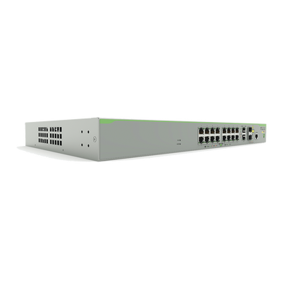 Switch PoE+ Administrable CentreCOM FS980M, Capa 3 de 16 Puertos 10/100 Mbps + 2 puertos RJ45 Gigabit/SFP Combo, 250W