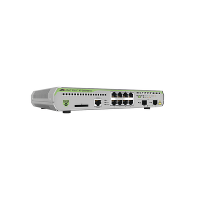 Switch Administrable CentreCOM GS970M, Capa 3 de 8 Puertos 10/100/1000 Mbps + 2 puertos SFP Gigabit