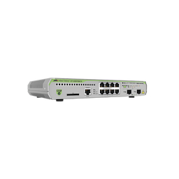 Switch Administrable CentreCOM GS970M, Capa 3 de 8 Puertos 10/100/1000 Mbps + 2 puertos SFP Gigabit