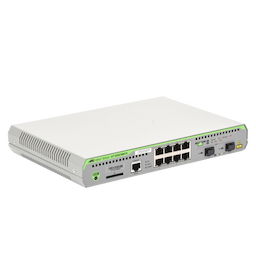 Switch Administrable CentreCOM GS970M, Capa 3 de 8 Puertos 10/100/1000 Mbps + 2 puertos SFP Gigabit