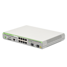 Switch Administrable CentreCOM GS970M, Capa 3 de 8 Puertos 10/100/1000 Mbps + 2 puertos SFP Gigabit