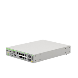 Switch PoE+ Administrable CentreCOM GS970M, Capa 3 de 8 Puertos 10/100/1000 Mbps + 2 SFP Gigabit, 124 W