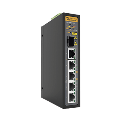 Switch Industrial PoE+ No-Administrable de 5 Puertos 10/100/1000 Mbps (4 Puertos son PoE+) + 1 puertos SFP, 90 W