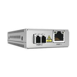 Convertidor de medios Gigabit Ethernet a fibra óptica, conector LC, multimodo (MMF), distancia de 220 hasta 500 m, con fuente de alimentación multi-región