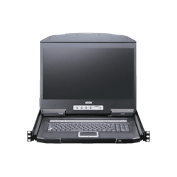 Switch KVM LCD | Monitor Integrado 1U | 8-16 Puertos PS2-USB | Monitor LED 18.5 in 1366x768 | Control hasta 256 Computadoras | Touchpad Integrado | Luz LED para Baja Iluminación | Cascading Multi-Nivel | Modo Broadcast y Auto Scan