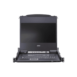 Consola LCD single rail con switch KVM integrado | VGA PS/2-USB de 8 puertos | Conexión Daisy Chain | Módulo LCD 19" TFT-LCD