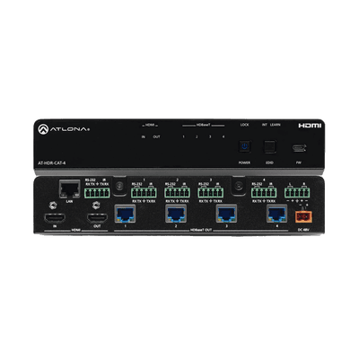 Amplificador de distribución HDBaseT 4K HDR de cuatro salidas