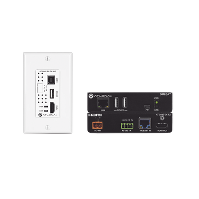 OMEGA 4K/UHD Placa de pared HDBaseT TX/RX para HDMI con USB