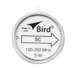 Elemento de 5 Watt en linea 7/8" para Wattmetro BIRD 43 en Rango de Frecuencia de 100 a 250 MHz.