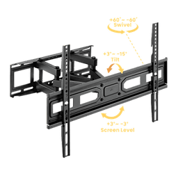 Montaje de Pared Universal Articulado para Monitores de 37 a 80" | Carga Máxima 40 Kg | Vesa  100 x 100 a 600 x 400| Fabricado en Acero
