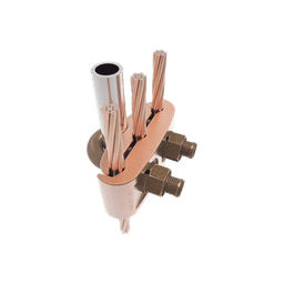 Conector Mecánico para 3 Cables para Calibre 2/0 AWG - 250 KCMIL a Tubería de 3/8"  o  Varilla 5/8" - 3/4".