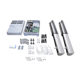 Kit de brazos para automatizar portones vehiculares abatibles de 2 hojas / 3 m / 400 kg / Uso residencial / Compatible con respaldo de energía 