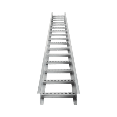 Escalera de Aluminio Portacables / Perfil Z / Peralte 3 1/4" /Paso 9" / Ancho 12" / 3.66 metros / Capacidad Máx. 274 Cables / Incluye Cople Union y Tornillería (CHEZ314P9X12AK)