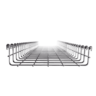 Charola Tipo Malla 66/250 mm, Acabado Electro Zinc, Hasta 263 Cables Cat6, Tramo de 3 Metros