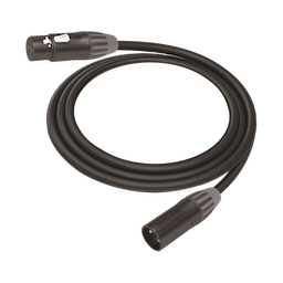 Cable XLR | 3 polos | Conector Hembra-Macho | Serie M | Carcasa Negra | Contactos Dorados | Ideal para Microfonía | Longitud 10m