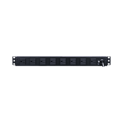 PDU Básico Para Distribución de Energía, Con 8 Tomas NEMA 5-15R Traseras y 2 Tomas 5-15R Frontales, 1UR, 15 Amp, 120 Vca