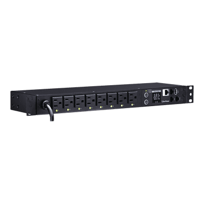 PDU Switchable por Toma, Para Distribución de Energía, Entrada 120 Vca NEMA 5-15P, Con 8 Salidas NEMA 5-15R, Horizontal 19in, 1UR