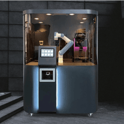 Solución Robótica Dobot para Barra de Café / Capacidad 100-150 Bebidas / Tiempo de Producción 45-90 segundos / Pantalla Táctil 10.1 Pulgadas / Método de Pago por Escaneo / Auto-Limpieza / Operación 24 Horas