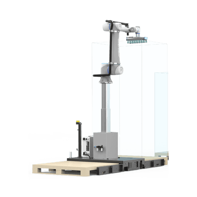 Estacion Con Brazo Robotico Telescopico Colaborativo Especializado Para Procesos  De Palletizado Altura Maxima 2100mm