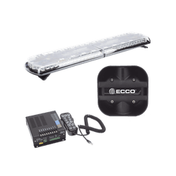 Kit de Sirena Vehicular H2 Covert, Bocina de uso rudo y Torreta 48" Serie 12 con 130 LED, dual color rojo/azul/claro/ambar, ideal para equipar unidades de policia