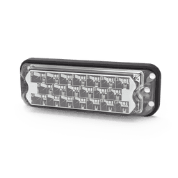 Luz Auxiliar de 20 LED, Ámbar/Claro, Bisel Negro, Lente transparente