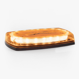 Mini torreta de 24 LED 10" Ámbar, Lente Ámbar, Cableado