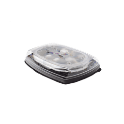 Mini torreta de 48 LED 10" Ámbar/Claro, Lente Transparente, Cableado