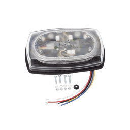 Mini torreta de 48 LED 10" Ámbar/Claro, Lente Transparente, Cableado