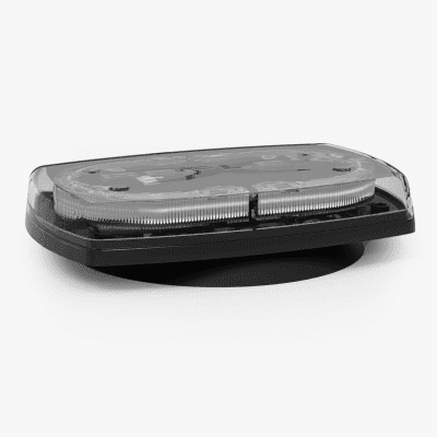 Mini torreta de 48 LED 10" Ámbar/Claro, Lente Transparente, Imán y Encendedor de Vehículo