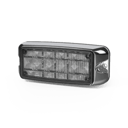 Luz De Advertencia De 5x2" 10 Led, Rojo/Claro, Bisel Cromado, Lente Transparente