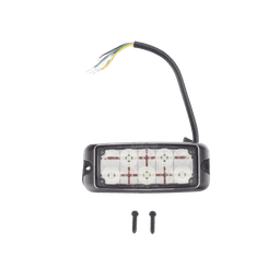 Luz de Advertencia de 5X2" 10 LED, Rojo/Azul, Bisel Negro, Lente Transparente