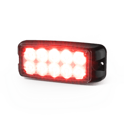Luz de Advertencia de 5X2" 10 LED, Rojo/Azul, Bisel Negro, Lente Transparente