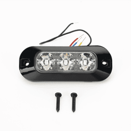Luz Auxiliar LED / 3 LEDs Alta Intensidad / 21 Patrones Programables / IP67 / 12-24 VCC / Azul