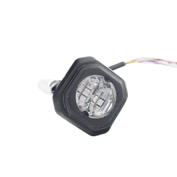 Lámpara de Advertencia LED / Bajo Perfil / 6 LED / 69 Patrones Flash / 12-24 VDC / Montaje Empotrado / Rojo-Azul