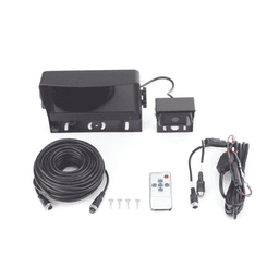 Cámara de Reversa con Monitor / Detección IA de Peatones y Vehículos / HD 720p / IR 18 LED / Expandible a 2 Cámaras / Monitor Táctil