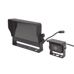 Cámara de Reversa con Monitor / Detección IA de Peatones y Vehículos / HD 720p / IR 18 LED / Expandible a 2 Cámaras / Monitor Táctil