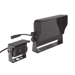 Cámara de Reversa con Monitor / Detección IA de Peatones y Vehículos / HD 720p / IR 18 LED / Expandible a 2 Cámaras / Monitor Táctil