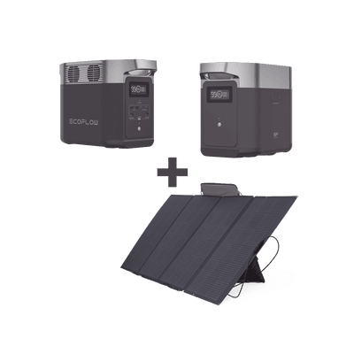 Kit de Estación de Energía Portátil 1024Wh + Batería Externa 1024Wh + Panel Solar Flexible 400W (2024Wh Totales)