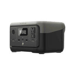 EcoFlow River 2 | Estación de Energía Portátil 256Wh Litio LFP / 2 AC 300 W (Max. 600W) / 1 USB-C 60W / 2 USB -A 12W / Cargador de Coche 8A a 12 o 24V / Conectividad WiFi y Bluetooth (App) / Carga Solar 110W Max.