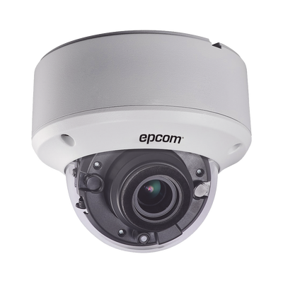 Domo TURBOHD 1080p / METÁLICA / Lente Mot. 2.8 a 12 mm / IR EXIR Inteligente 40 mts / WDR 120 dB / Antivandalica IK10 / Exterior IP66 / 12 Vcc 