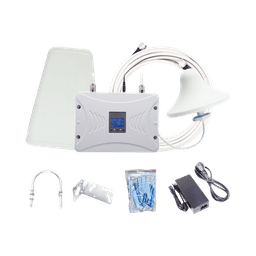 Kit Amplificador de Señal Celular 4.5G LTE, 3G y Voz. Funciona con Todos los Operadores. Soporta Múltiples Dispositivos y Tecnologías. Hasta 1000 metros cuadrados de Cobertura