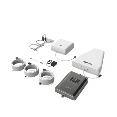 Kit Amplificador de Señal Celular 5G / Mejora las llamadas convencionales y VoLTE / Soporta los datos de las tecnologías 2G, 3G, 4G y 5G de TELCEL, AT&T, MOVISTAR y OMV de Altán / Cubre hasta 600 m².