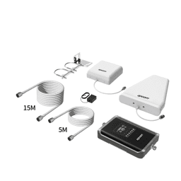 Kit Amplificador de Señal Celular 2G, 3G, 4G y 5G / Mejora llamadas convencionales y VoLTE / Amplifica señal de TELCEL, AT&T, MOVISTAR, BAIT,DiRi y más / Cubre hasta 300 m² con una antena y hasta 600 m² con 2 antenas.